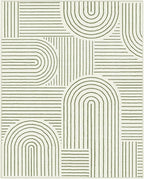 Lahome Abstract 8x10 Rugs for Living Room, Soft Green 8x10 Area Rugs for Bedroom Non-Slip, Ultra-Thin Rainbow Boho Accent Carpet for Dining Room Office, Green