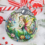Jocidea Vintage Fairy Stained Glass Hanging Decor - Christmas Tree Ornaments & Decorations - Gifts for Women, Mom