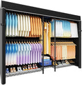 Ulif E12C Max Heavy Duty Closet Organizer System，Freestanding Clothing Rack, Adjustable Garment Rack 83" W x 16" D x 76.5" H Holds 1060 lbs, Black Clothing Rack with Black Dustproof Cover