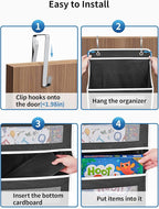 JARLINK 2 Pack Over The Door Organizer Storage, 5 Shelf Hanging Door Organizer with 5 Large Capacity Pockets, Anti Tilt 44 lb Load Behind Door Storage for Bedroom, Bathroom, Pantry, Nursery, (Black)