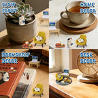 11-Piece Cats Figurines:Mobile Phone Cat Office Decor,Featuring Computer,Desk,Sleeping Cat,Iced Coffee Cute Resin Decor for Offices,Gardens,and Homes The for Cat Lovers