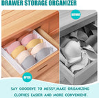 Drawer under Cabinet Clothes Organizer 5 Cell Foldable Storage Cubes Underwear Drawer Organizer Dividers Storage Boxes for Bra, Underwear（White）