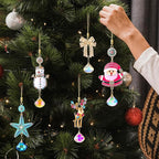 5Pcs Hanging Ornaments for Christmas Tree Mix Color Christmas Decor Set Thanksgiving Xmas Wedding Party Gifts Crystal Suncatchers Indoor Home Decor