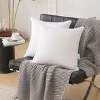 Oubonun 28 x 28 Euro Pillow Inserts with 100% Cotton Cover - Square Interior Sofa Decorative Throw Pillow Insert Set of 2 - White Couch Pillow