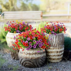 Artificial Fake Flowers for Outdoors Spring Decor, 12 Bundles Faux Silk Flowers Daisy Eucalyptus Plants UV Resisitant Colorful Artificial Flowers for Outside Planter Pots Front Porch Garden Patio
