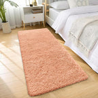 OLANLY 2x6 Machine Washable Runner Rugs for Hallway, Soft Fluffy Shaggy Bedside Rugs for Bedroom, Living Room, Indoor Floor Carpet for Kids Girls and Boys, Home Decor Aesthetic, Muted Orange