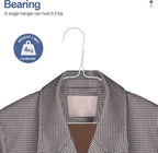 SPECILITE Wire Metal Clothes Hangers Bulk 50 Pack with Groove, 16.7 Inch, 12 Gauge Ultra Thin, Non Slip, for Standard Size Suits, Shirts, Pants, Skirts, White
