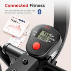 Sunny Health & Fitness Foldable Air Walk Elliptical, 30" inch Long Stride Full-Body Cardio Cross Trainer Glide Exercise for Home Office, SunnyFit App via Bluetooth with Optional Adjustable Resistance