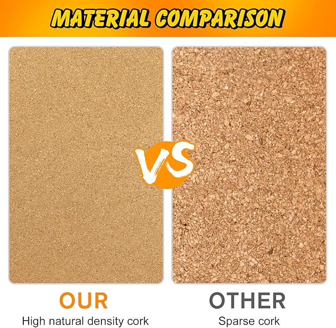 TUPARKA 6 Pack Cork Board Hexagon Bulletin Boards Cork Tiles 8.2"x7" - 1/4" Self-Adhesive Corkboards with 50 Push Pins Mini Wall for Wall Home School Office Decorative