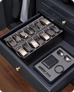 Lolalet 7 Compartments Belt Organizer, PU Leather Belt Storage with Soft Lining, Extra-Wide Slots for Men and Women, Fits Drawer, Closet & Entryway Cabinet -2 Packs, Black