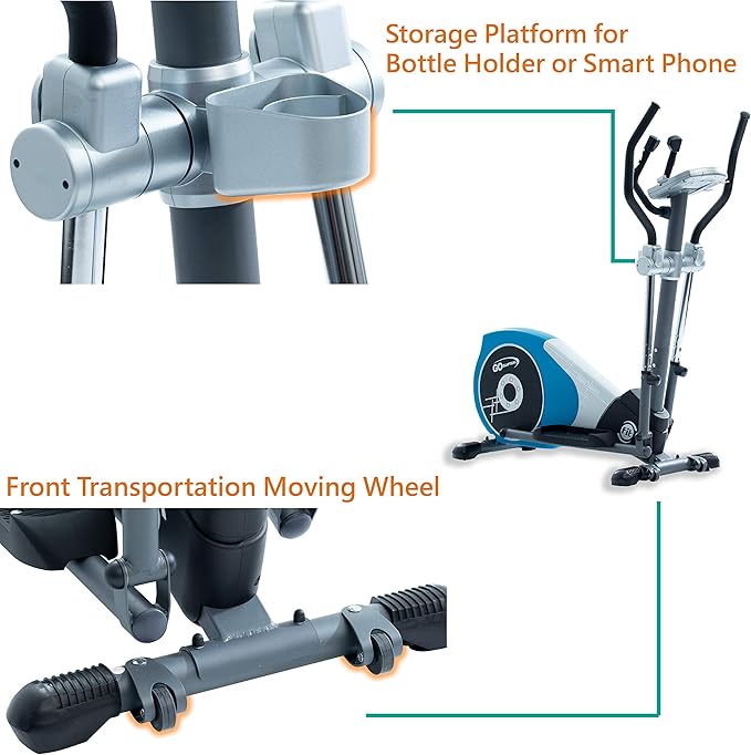 V-450T Standard Stride 17” Programmable Elliptical Exercise Cross Trainer with Adjustable Arms and Pedals and HRC Control for Cardio Fitness Strength Conditioning Workout at Home or Gym