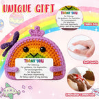 MAMAGIFTREE Teacher Appreciation Gifts for Women Men - Handmade Crochet Rainbow Doll with Positive Card, Thank You for Listening Encouragement Present for Coworker, Friend, Birthday