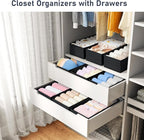 DIMJ Drawer Organizer Clothes - Underwear Organizer Small Closet and Storage Box Dresser Organizer,Drawer Dividers for Baby Clothes,Bra,Socks, Belt, Tie, Set of 6,Black