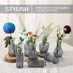 Mini Bud Vases As Wedding Centerpieces for Tables,Clear Bud Vases for Flowers,Small Flower Vases Suitable for Birthday Party,Anniversary,Wedding Reception,Baby Shower (Black, 12PCS)