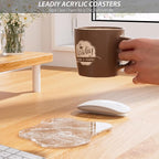 Acrylic Coaster Decorative Plates, Irregular Bar Drink Coaster,Perfect for Tabletop Protection and Accessories Display.（Fog）