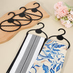 50 Pcs Black Plastic Scarf Hanger Organizer Space Saving Closet Accessory Holder for Scarves, Belts, Ties, Headscarves, and More