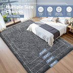 OLANLY Area Rugs for Living Room Bedroom, Machine Washable 4x5.9 ft Soft Fluffy Shaggy Bedside Rug, Indoor Floor Carpet for Kids Girls and Boys, Dorms, Nursery Rooms, Home Decor Aesthetic, Grey