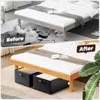 Dayacoco Underbed Storage with Wheels, 2 Pack Under Bed Storage Containers with Clear Lids, No Assembly Required 10.1 inch Rolling Under Bed Storage for Clothes, Blankets