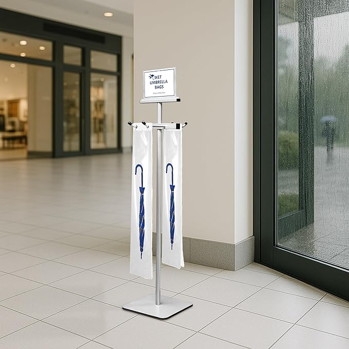 Montex Wet Umbrella Stand with Free 200 Plastic Umbrella Bags and Holder