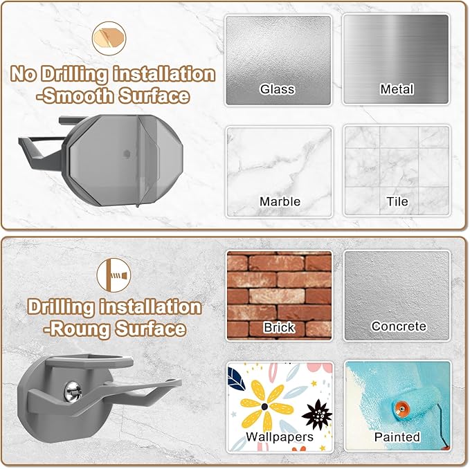48 Pack Adhesive Hat Hooks for Wall, Super Strong Hat Rack for Baseball Caps, Minimalist Hat Organizer Display for Home Decor, Hat Hangers Holder for Wall, Door, Closet, No Drilling (Gray)