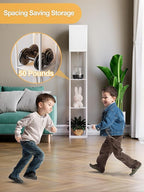 Floor Lamp with Shelves for Living Room White, Shelf Floor Lamp with 3 CCT LED Bulb, Corner Display Standing Column Lamp Etagere Organizer Tower Nightstand with White Linen Shade for Bedroom, Office