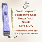 Sparkling Art Glass Mezuzah - Easy Mount Indoor or Outdoor - Weatherproof Metal Case - Gift Box and Non-Kosher Scroll Included - Hand Made in USA - Guaranteed for Life! (Neo Lavender)