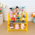 ELEGANTLIFE Acrylic Display Risers Set of 4, 4-Level Tiered Display Stands for Cupcakes, Small Figures & Jewelry, Compact Countertop Display Shelf, Multiple Colors Available (Light Yellow (Translucent))