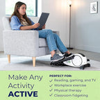 DeskCycle Under Desk Elliptical Machine up to 40 lbs Magnetic Resistance Foot Pedaler, Ultra-Smooth & Silent Seated Leg Exerciser, Heavy Duty Non-Sliding Steel Frame