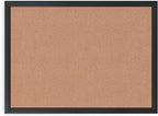 U Brands Cork Bulletin Board, 24" x 18", Black Aluminum Frame, Industrial Grade Pinning Surface