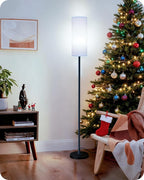Dimmable Floor Lamp for Living Room with Remote and Foot Switch, Corner Floor Lamp, Modern Standing Tall Lamp, 10W 900LM LED Bulb Included, 3000K-6500K, Linen Shade, Weighted, FCC Listed CW06LD05W1