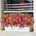Artificial Flowers for Outdoors, 16 PCS UV Resistant Faux Plants with Fabric Flowers, Colorful Realistic Fake Flowers for Front Porch Garden Patio Balcony Planter Spring Summer Outside Decor