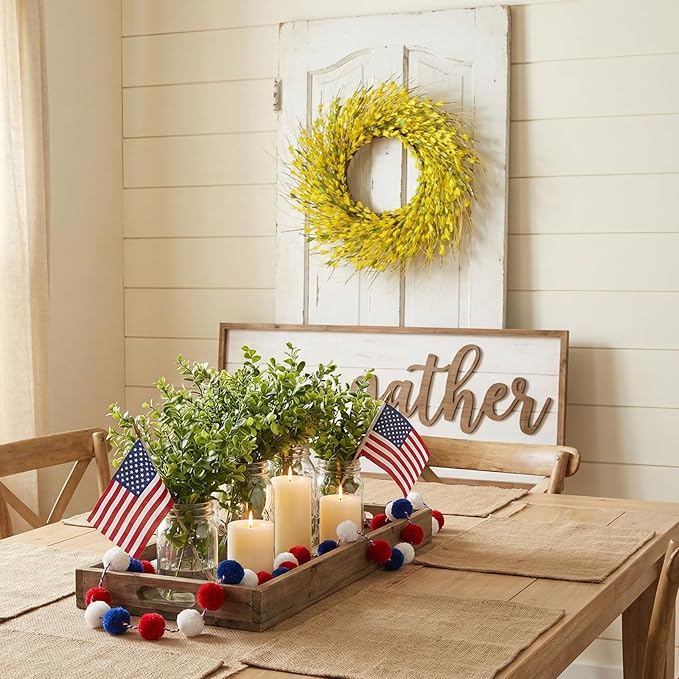 GTIDEA 26 Inch Spring Wreaths for Front Door Large Spring Door Wreath Wild Floral Summer Forsythia Flower Wreaths Outside All Season for Farmhouse Porch Wedding Living Room Home Easter Decor (Yellow)