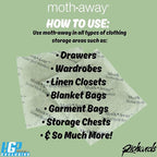 Richards Homewares Moth Away Herbal Repellent – 18 Jumbo Sachets with Hanging Hooks, All-Natural & Non-Toxic Moth Protection, Fresh Mint Scent, Made in USA