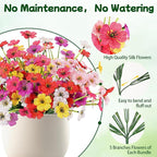MACTING Artificial Spring Flowers for Outdoors 6 Bundles Fake Flowers UV Resistant Faux Plastic Plants No Fade for Planters Window Box Patio Porch Garden Yard Indoor Outside Decorations(Mix Color-1)