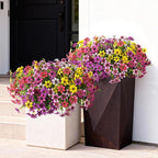Artificial Fake Flowers for Outdoors 12 Bundles Faux Silk Flower Spring Decoration Artificial Fake Plants Outdoor Plastic Flowers UV Resistant No Fade for Home Planter Porch Patio Yard Decor