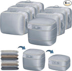DIMJ Compression Storage Bags 6 Pack - Blanket Storage Bags with Window Zipper, Ultra Space Saving Self Compression Organizer for Puffer Jacket, Bedding, Lightweight Comforter Duvet, Sweater, Sheet