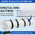 Storage Master Vacuum Storage Bag for King Size Mattress - Ideal for Memory Foam and Latex Up to 14 Inches - Designed for Easy Moving, Shipping and Storing with Straps (KING/CAL KING)