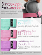 Resistance Bands for Working Out Hip and Legs, Fabric Booty Bands Set, Widen Exercise Bands for Women Men, Pilates Stretch Yoga Starter Set