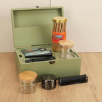 Large Bamboo Storage Box with Removable Tray Kit - Decorative Box Set, Glass Jars, and Accessories Wooden Storage Kit and Accessories Tool.Birthday Gifts