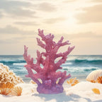 Etlemonde Beach Coastal Decor Coral Reef Home Decor Coral Statue Sculpture Home,Desk,Bathroom,Desktop Shelf Statue,Marine Themed Gifts (Gradient Purple Coral)
