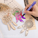 Framendino, 80 Pack Wooden DIY Dream Catchers Kits Decorative Hanging Ornaments to Paint for Home Tree Decor