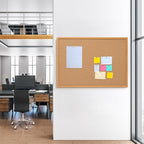 2 Pack Cork Board Bulletin Board 30" x 42", Oak Framed 4x3 Corkboard, Office Board for Wall Decor, Large Wall Mounted Notice Pin Board with 30 Push Pins for School, Home & Office