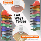 Hat Organizer for Baseball Caps Hold Up to 20 Hats, Hat Rack for Wall, Strong Adhesive Hat Storage Display Holder(White-1 Pack)