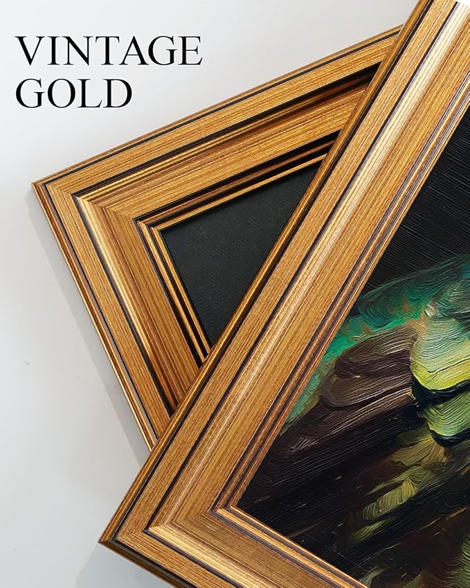 VIYYIEA Vintage Gold Framed Wall Art for Living Room, Hummingbird Canvas Prints Home Decor, Oil Painting Picture, Bedroom Wall Decor Gifts for Friends or Family -【King of Hummingbirds】-(10L x 8W)