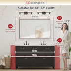 Keonjinn 48 x 30 in Brushed Nickel Bathroom Vanity Mirror, Rectangular Silver Metal Framed Wall-Mounted Mirror Square Corner Modern Farmhouse Rectangle Mirror for Over Sink(Horizontal/Vertical)
