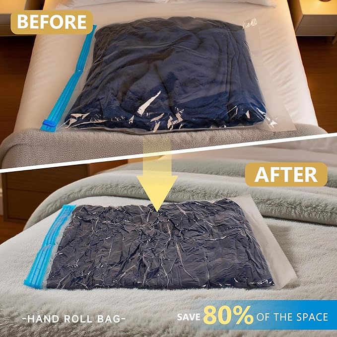 Compression Bags for Travel - Travel Essentials - 30 Pack Space Saver Bags - No Vacuum Needed - Compression Packing Bags for Cruise Accessories