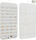 2-Pack Hanging Jewelry Organizer Storage, 40 Pockets 36 Hooks Necklace Earring Necklace Bracelet Ring Organizer, Double - Sided Design, White