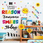 Classroom Bulletin Board Decoration Set Welcome Banner Wall Door Decor Colorful Classroom Decorations for Kindergarten Preschool Elementary Middle School(Be The Reason Someone Smile Today)
