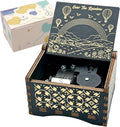 Pursuestar Somewhere Over The Rainbow Wind Up Music Box, Vintage Engraved Wood Mechanism Musical Gifts for Mother's Day Valentine's Day Christmas Thanksgiving