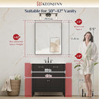 Keonjinn Black Bathroom Mirror 30 x 36 Inch, Metal Frame Black Mirrors for Bathroom Sink, Rectangular Square Corner, Modern Farmhouse, Rectangle Vanity Mirror for Wall(Horizontal/Vertical)